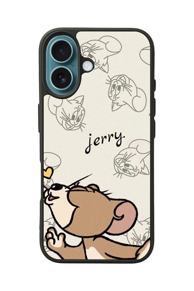 iPhone 16 Uyumlu Tom And Jerry Tasarımlı Glossy Premium Kılıf