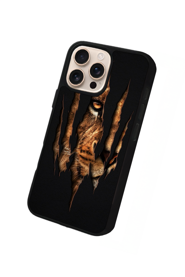 iPhone 15 Pro Uyumlu Aslan Tasarımlı Glossy Premium Kılıf