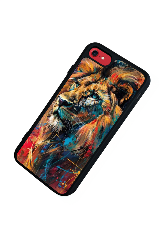 iPhone 8 Uyumlu Aslan Tasarımlı Glossy Premium Kılıf