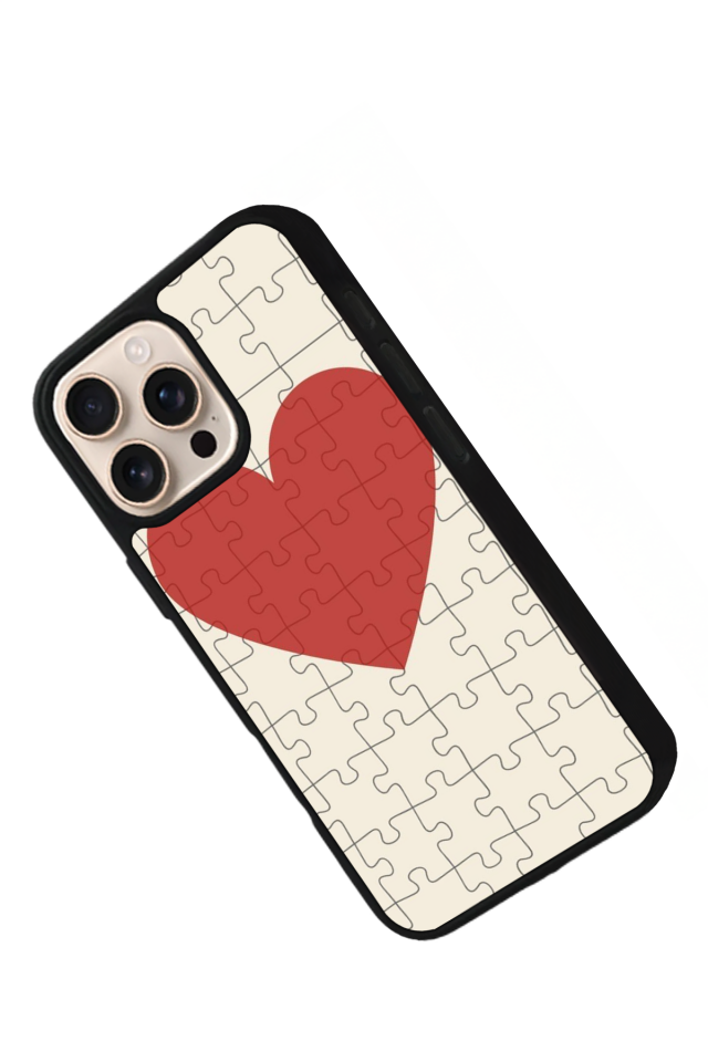 iPhone 16 Pro Uyumlu Kalp Love Tasarımlı Glossy Premium Kılıf