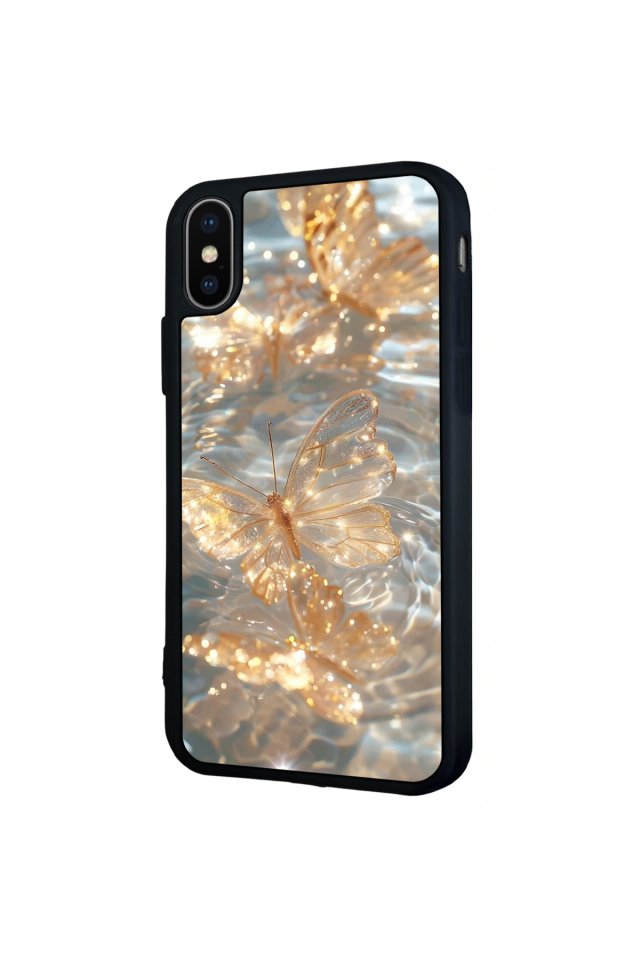 iPhone X/ XS Uyumlu Kelebek Tasarımlı Glossy Premium Kılıf