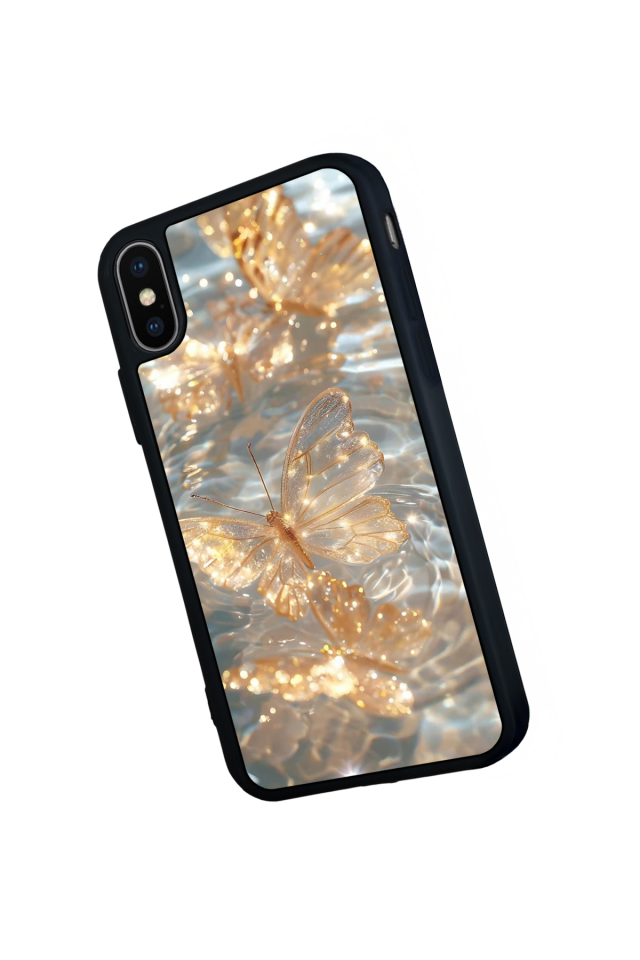 iPhone X/ XS Uyumlu Kelebek Tasarımlı Glossy Premium Kılıf