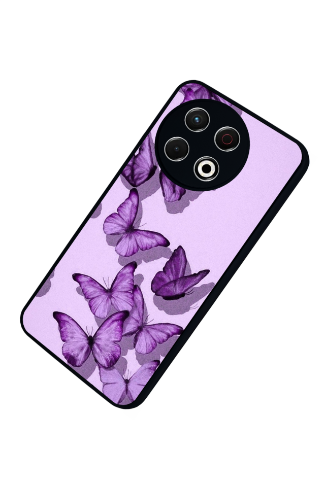 Tecno Spark 30 Pro Uyumlu Kelebek Tasarımlı Glossy Premium Kılıf