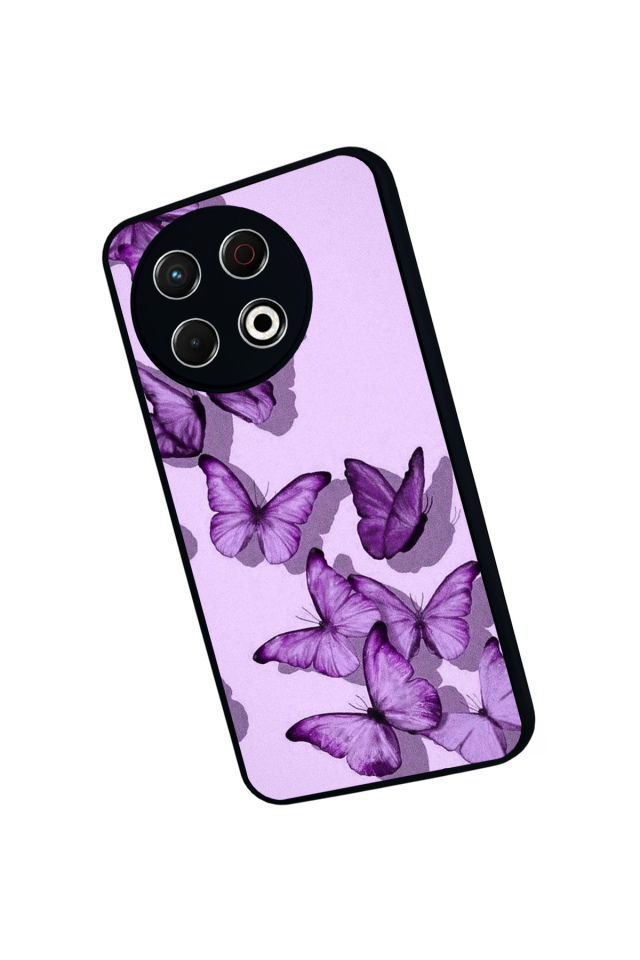 Tecno Spark 30 Pro Uyumlu Kelebek Tasarımlı Glossy Premium Kılıf