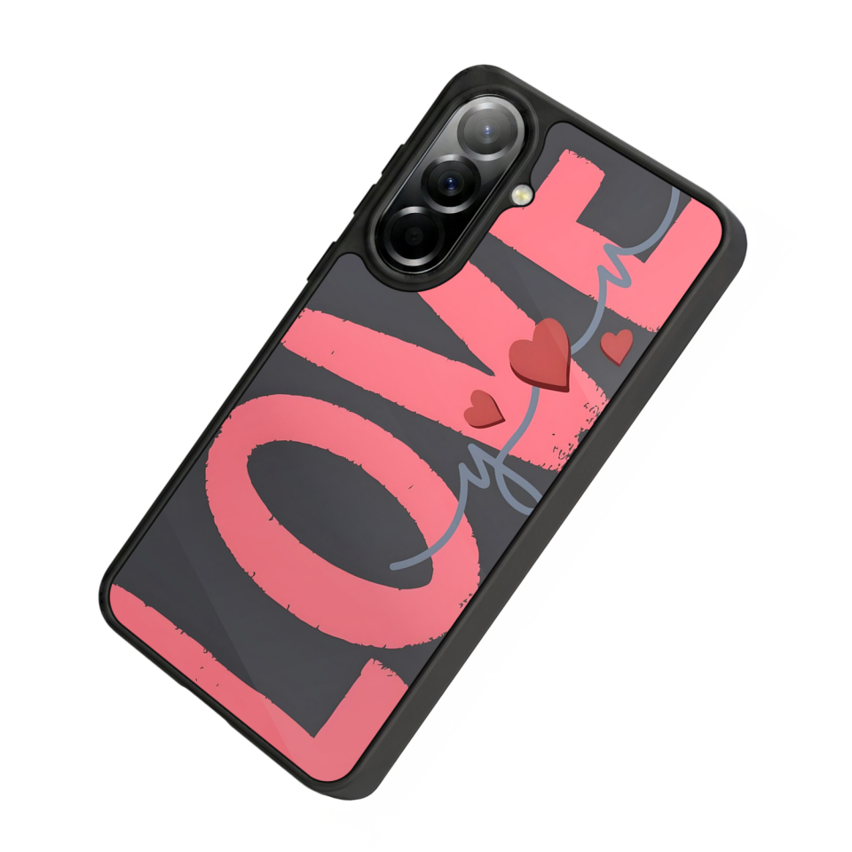 Samsung Galaxy A37 Uyumlu Love Tasarımlı Glossy Premium Kılıf