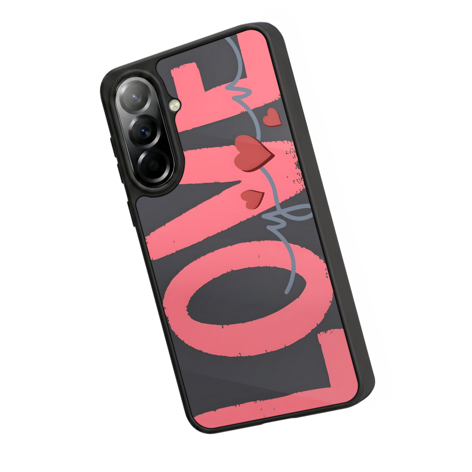 Samsung Galaxy A37 Uyumlu Love Tasarımlı Glossy Premium Kılıf