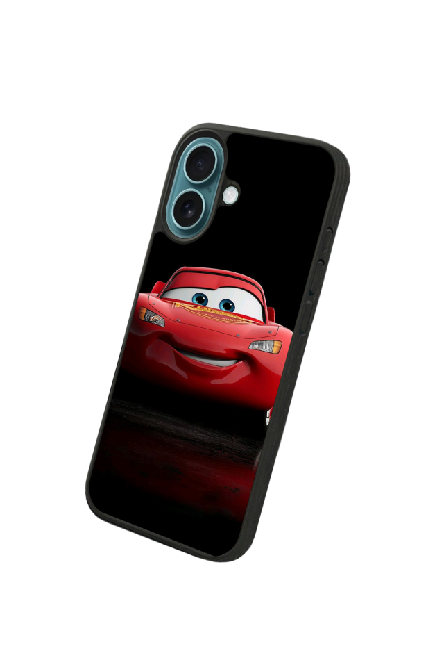 iPhone 16 Plus Uyumlu Şimsek McQueen Tasarımlı Glossy Premium Kılıf