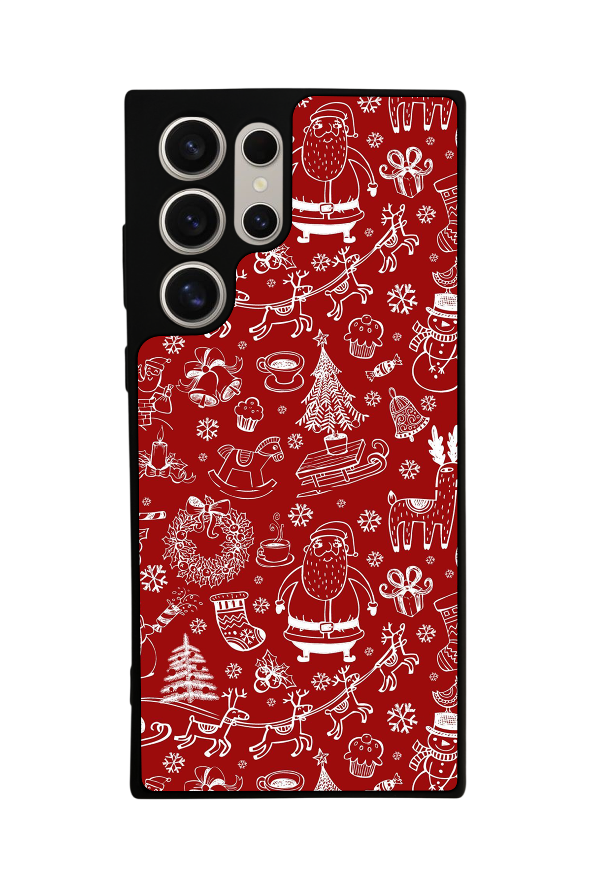 Samsung Galaxy S22 Ultra Uyumlu Yilbasi Christmas Tasarımlı Glossy Premium Kılıf