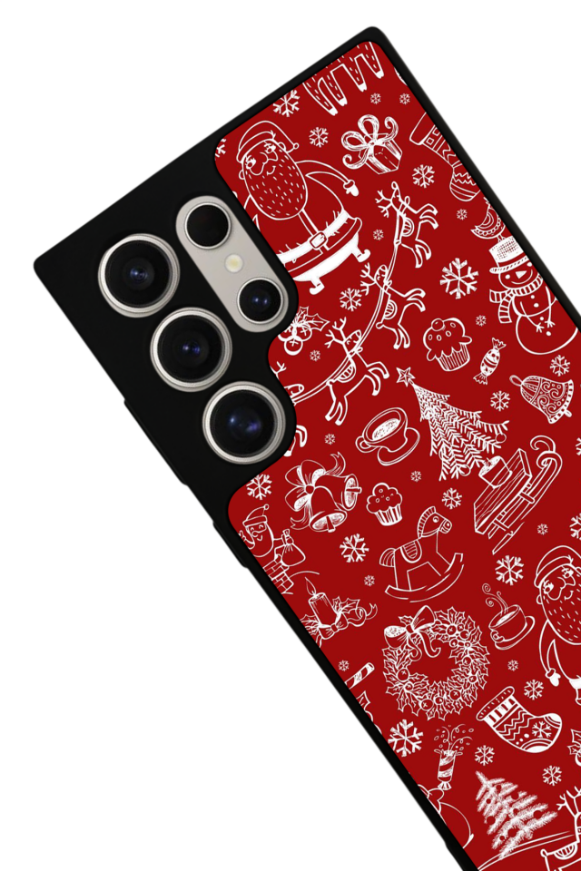Samsung Galaxy S22 Ultra Uyumlu Yilbasi Christmas Tasarımlı Glossy Premium Kılıf