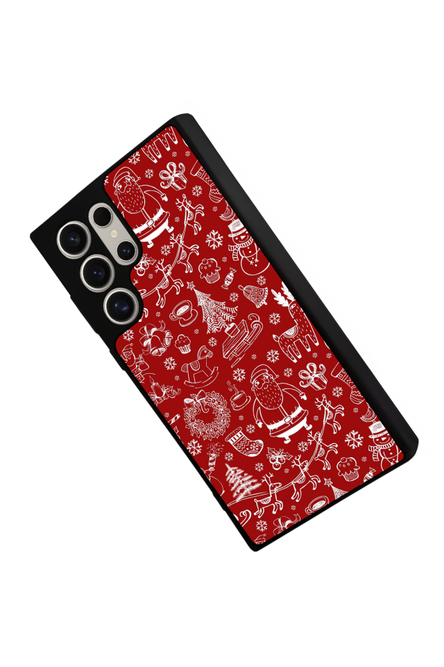Samsung Galaxy S22 Ultra Uyumlu Yilbasi Christmas Tasarımlı Glossy Premium Kılıf