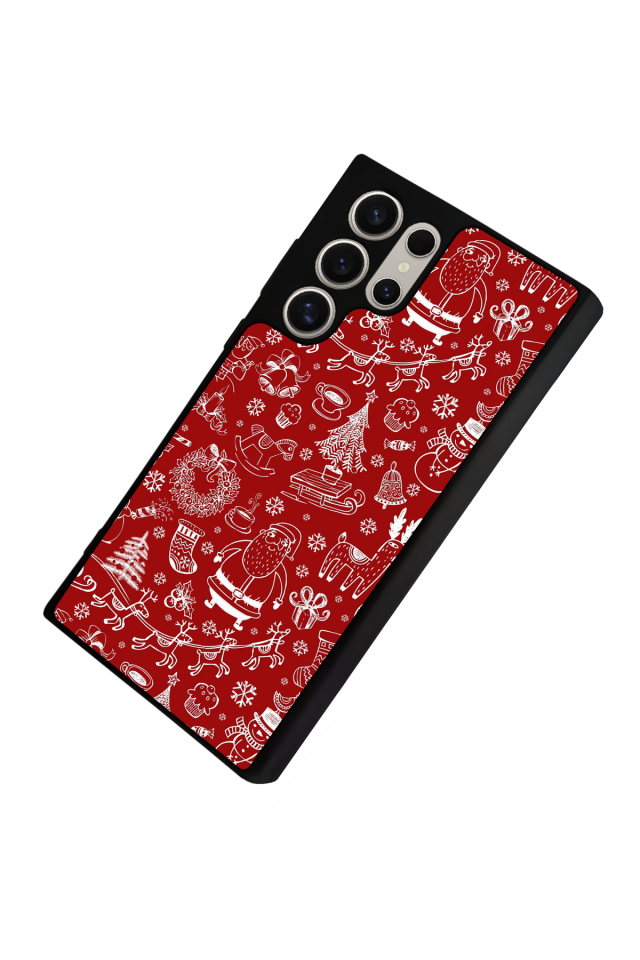 Samsung Galaxy S22 Ultra Uyumlu Yilbasi Christmas Tasarımlı Glossy Premium Kılıf