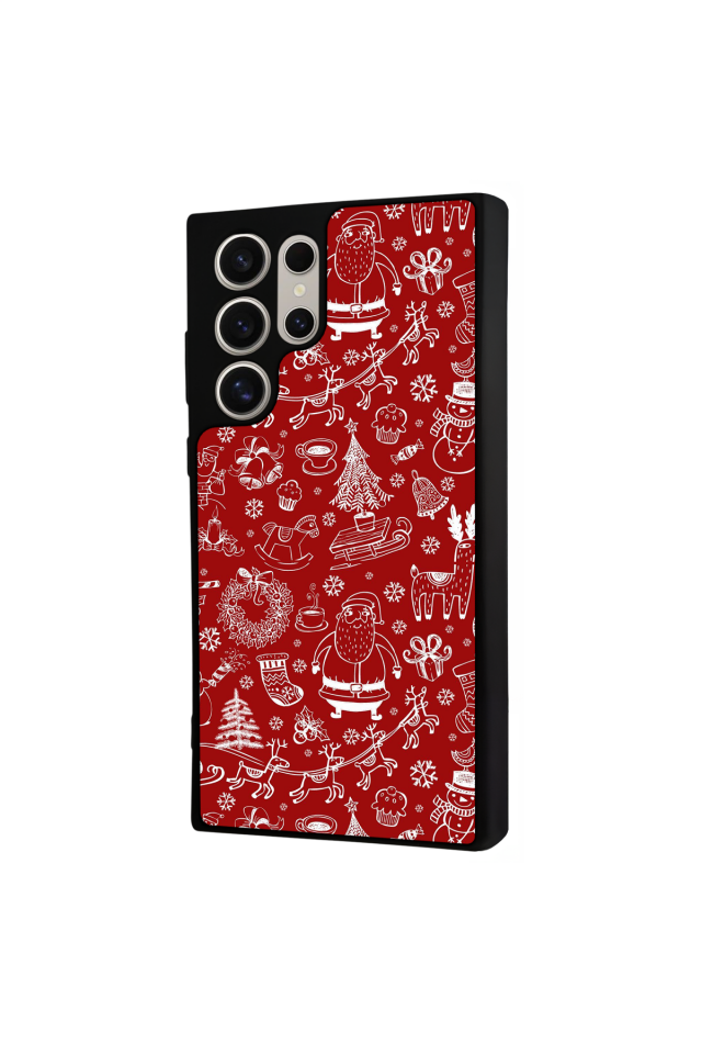 Samsung Galaxy S22 Ultra Uyumlu Yilbasi Christmas Tasarımlı Glossy Premium Kılıf