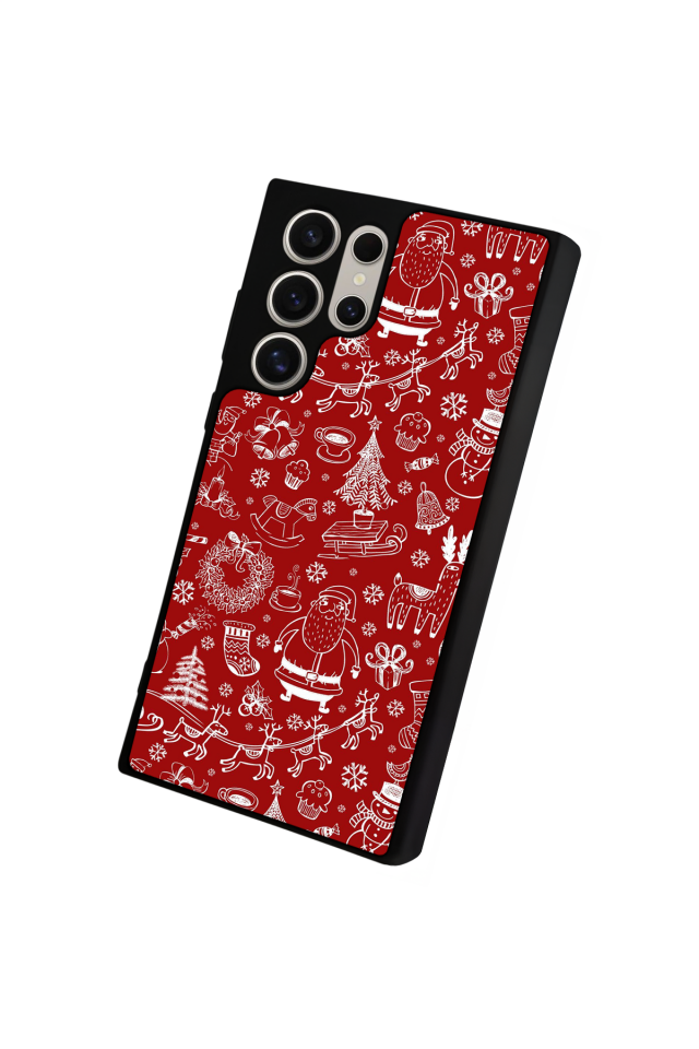 Samsung Galaxy S22 Ultra Uyumlu Yilbasi Christmas Tasarımlı Glossy Premium Kılıf