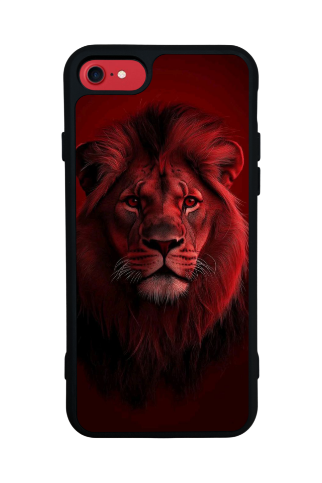 iPhone 8 Uyumlu Aslan Tasarımlı Glossy Premium Kılıf