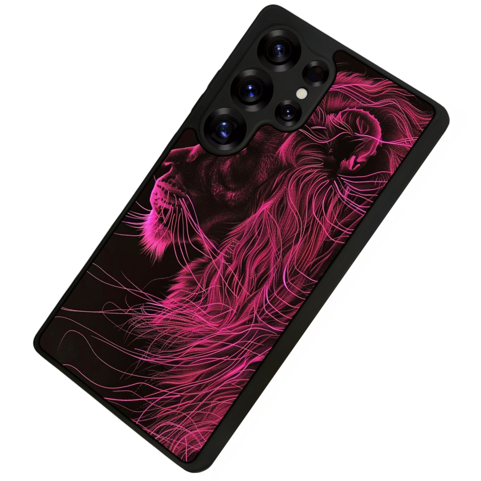 Samsung Galaxy S25 Ultra Uyumlu Aslan Tasarımlı Glossy Premium Kılıf