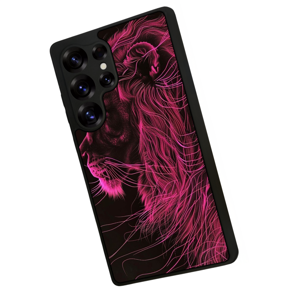 Samsung Galaxy S25 Ultra Uyumlu Aslan Tasarımlı Glossy Premium Kılıf