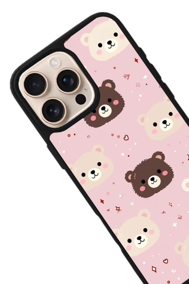 iPhone 14 Pro Uyumlu Ayı Tasarımlı Glossy Premium Kılıf