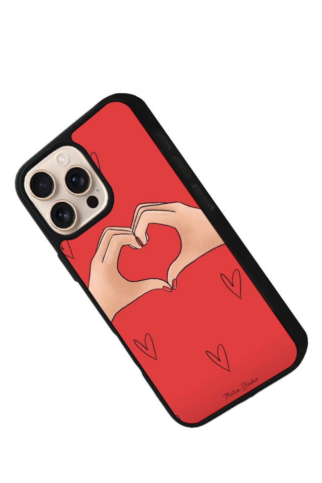 iPhone 16 Pro Uyumlu Kalp Love Tasarımlı Glossy Premium Kılıf