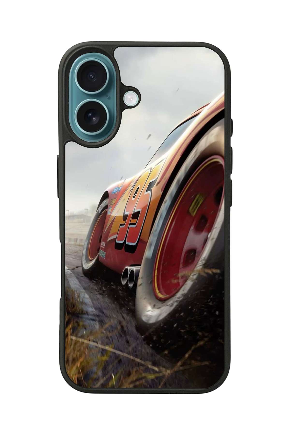 iPhone 16 Plus Uyumlu Şimsek McQueen Tasarımlı Glossy Premium Kılıf