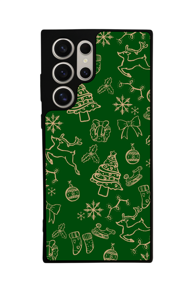 Samsung Galaxy S22 Ultra Uyumlu Yilbasi Christmas Tasarımlı Glossy Premium Kılıf