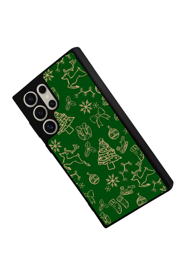 Samsung Galaxy S22 Ultra Uyumlu Yilbasi Christmas Tasarımlı Glossy Premium Kılıf