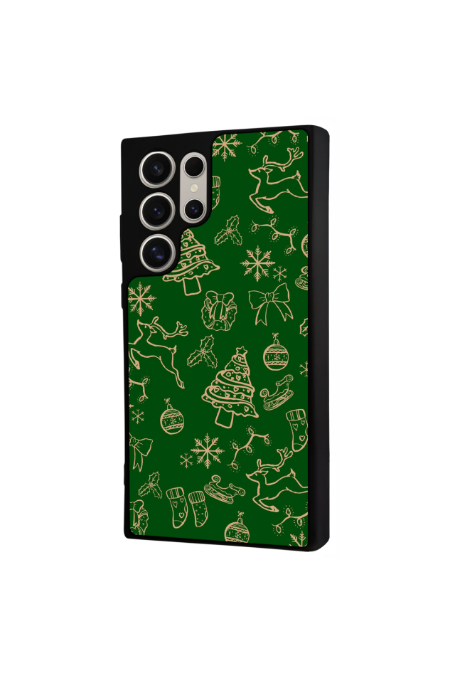 Samsung Galaxy S22 Ultra Uyumlu Yilbasi Christmas Tasarımlı Glossy Premium Kılıf