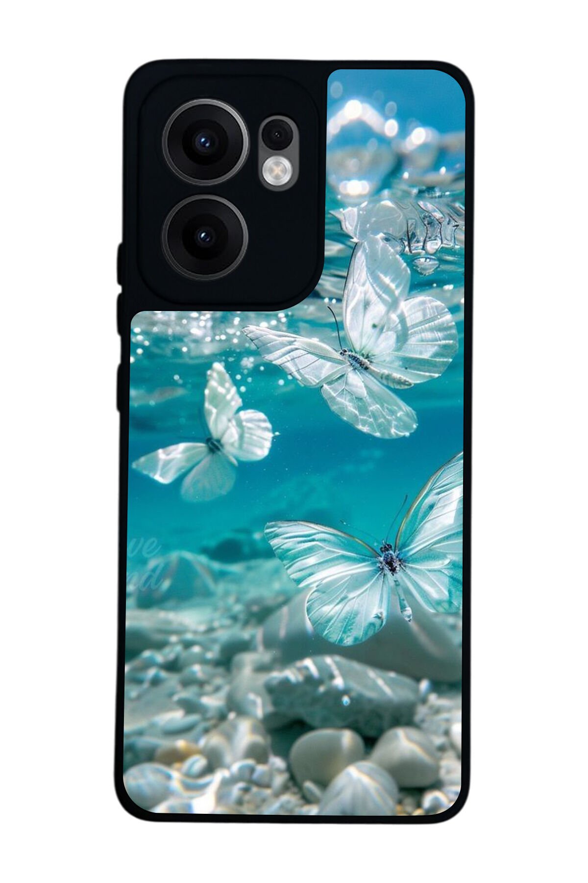 Oppo Reno 13F Uyumlu Kelebek Tasarımlı Glossy Premium Kılıf
