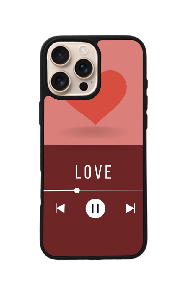 iPhone 16 Pro Uyumlu Kalp Love Tasarımlı Glossy Premium Kılıf