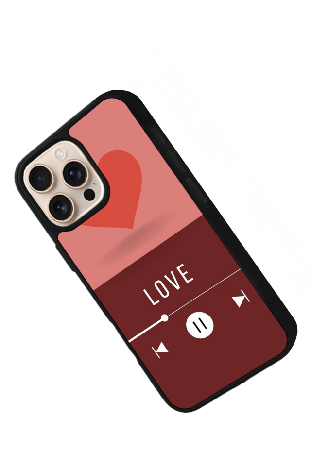 iPhone 16 Pro Uyumlu Kalp Love Tasarımlı Glossy Premium Kılıf