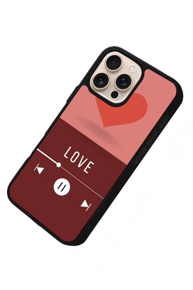iPhone 16 Pro Uyumlu Kalp Love Tasarımlı Glossy Premium Kılıf