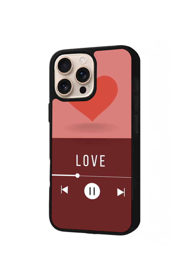 iPhone 16 Pro Uyumlu Kalp Love Tasarımlı Glossy Premium Kılıf