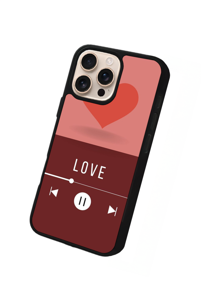 iPhone 16 Pro Uyumlu Kalp Love Tasarımlı Glossy Premium Kılıf