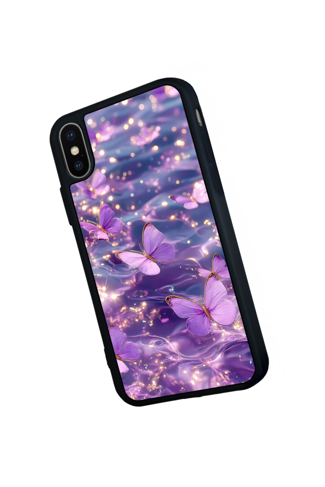 iPhone X/ XS Uyumlu Kelebek Tasarımlı Glossy Premium Kılıf