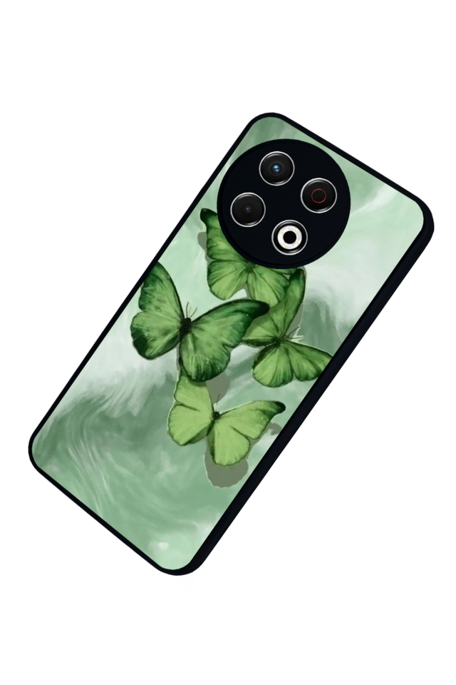 Tecno Spark 30 Pro Uyumlu Kelebek Tasarımlı Glossy Premium Kılıf