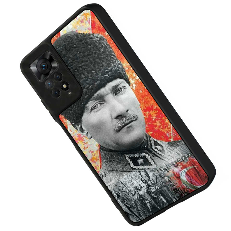Xiaomi Redmi Note 11 Pro Uyumlu Mustafa Kemal Ataturk Tasarımlı Glossy Premium Kılıf