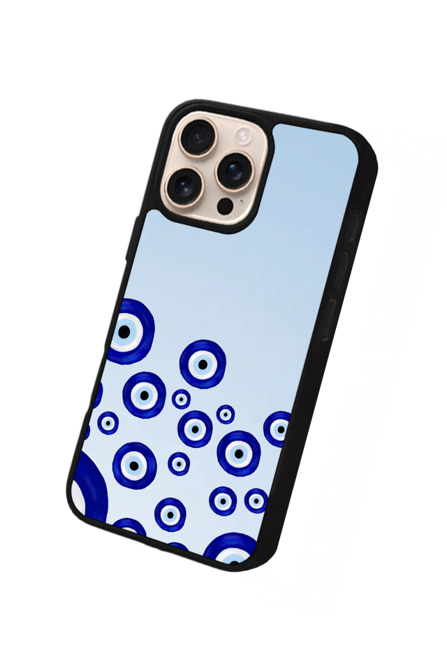 iPhone 15 Pro Uyumlu Nazar Tasarımlı Glossy Premium Kılıf