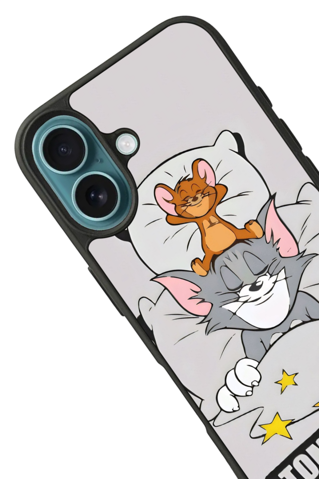 iPhone 16 Uyumlu Tom And Jerry Tasarımlı Glossy Premium Kılıf