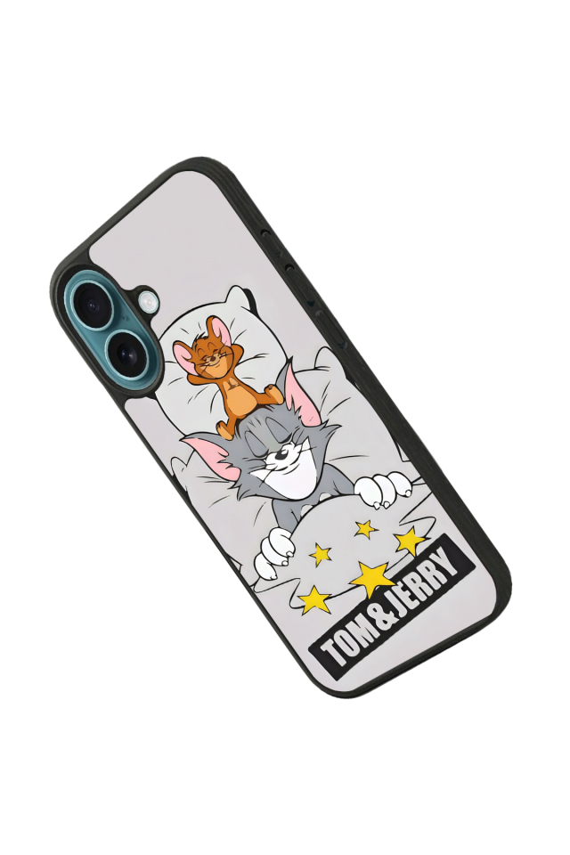 iPhone 16 Uyumlu Tom And Jerry Tasarımlı Glossy Premium Kılıf