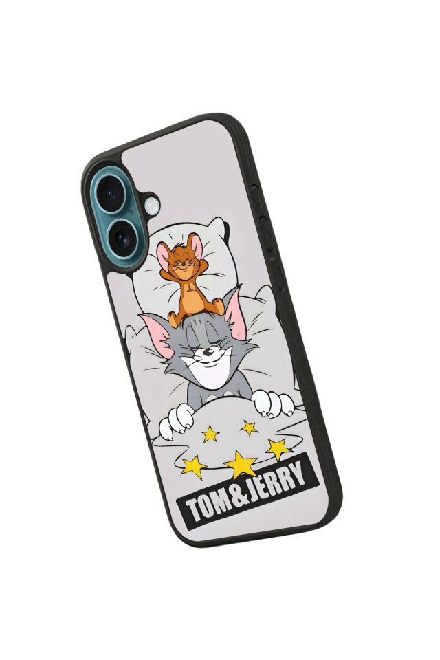 iPhone 16 Uyumlu Tom And Jerry Tasarımlı Glossy Premium Kılıf