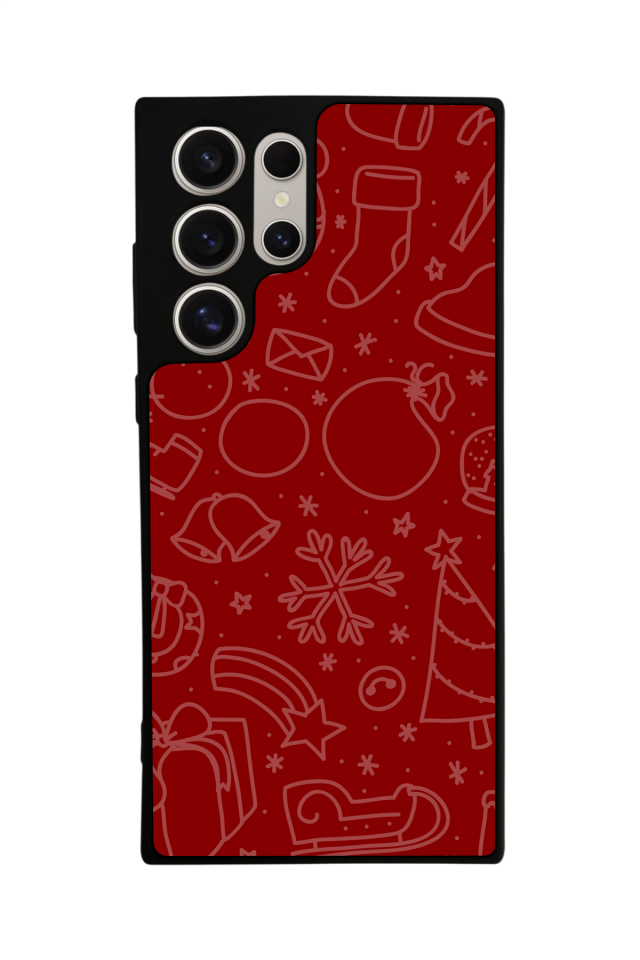 Samsung Galaxy S22 Ultra Uyumlu Yilbasi Christmas Tasarımlı Glossy Premium Kılıf