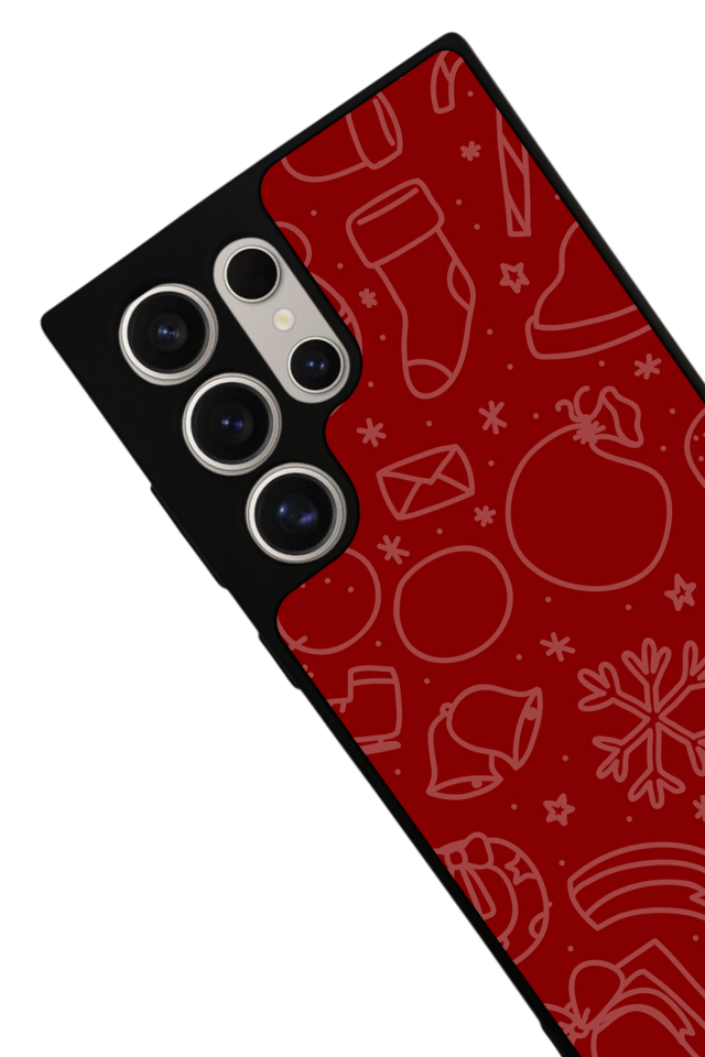 Samsung Galaxy S22 Ultra Uyumlu Yilbasi Christmas Tasarımlı Glossy Premium Kılıf
