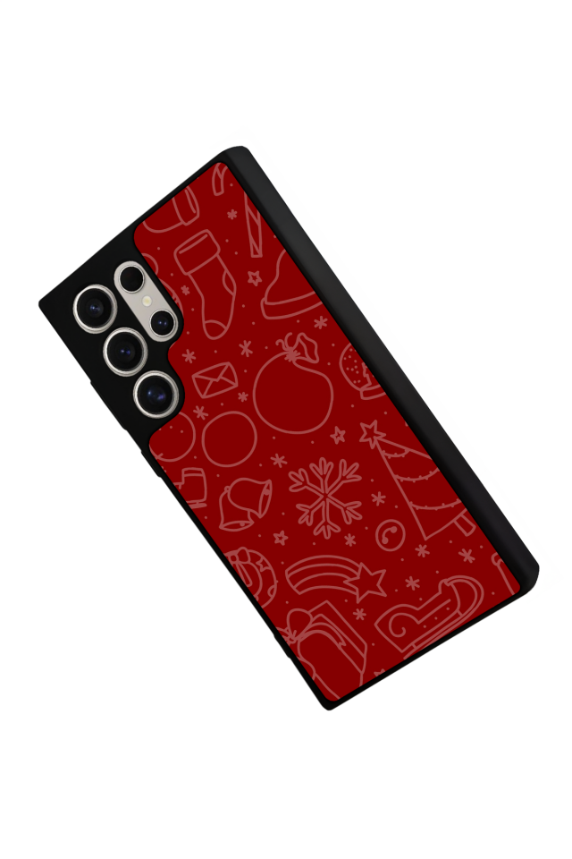 Samsung Galaxy S22 Ultra Uyumlu Yilbasi Christmas Tasarımlı Glossy Premium Kılıf