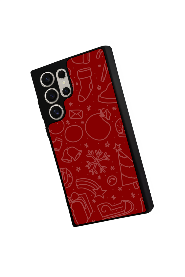 Samsung Galaxy S22 Ultra Uyumlu Yilbasi Christmas Tasarımlı Glossy Premium Kılıf