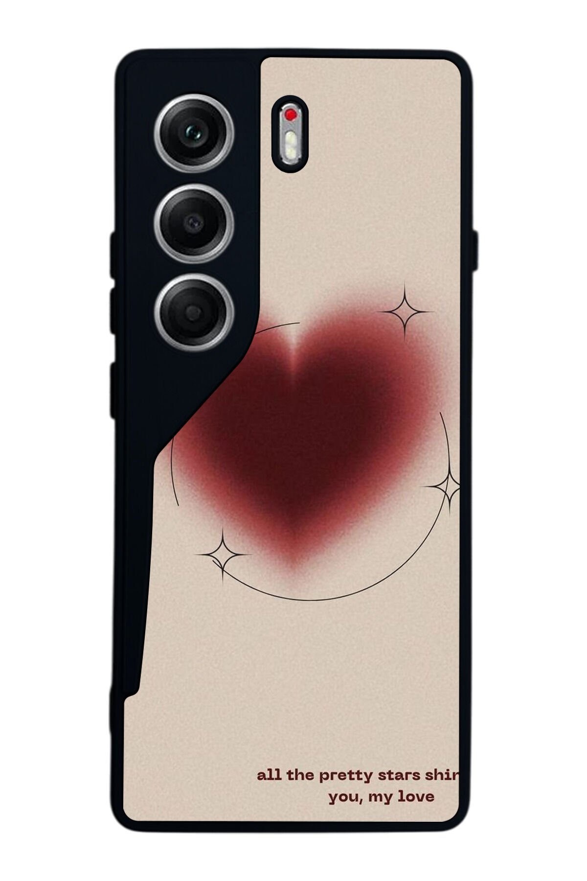 Tecno Camon 40 Uyumlu Kalp Love Tasarımlı Glossy Premium Kılıf