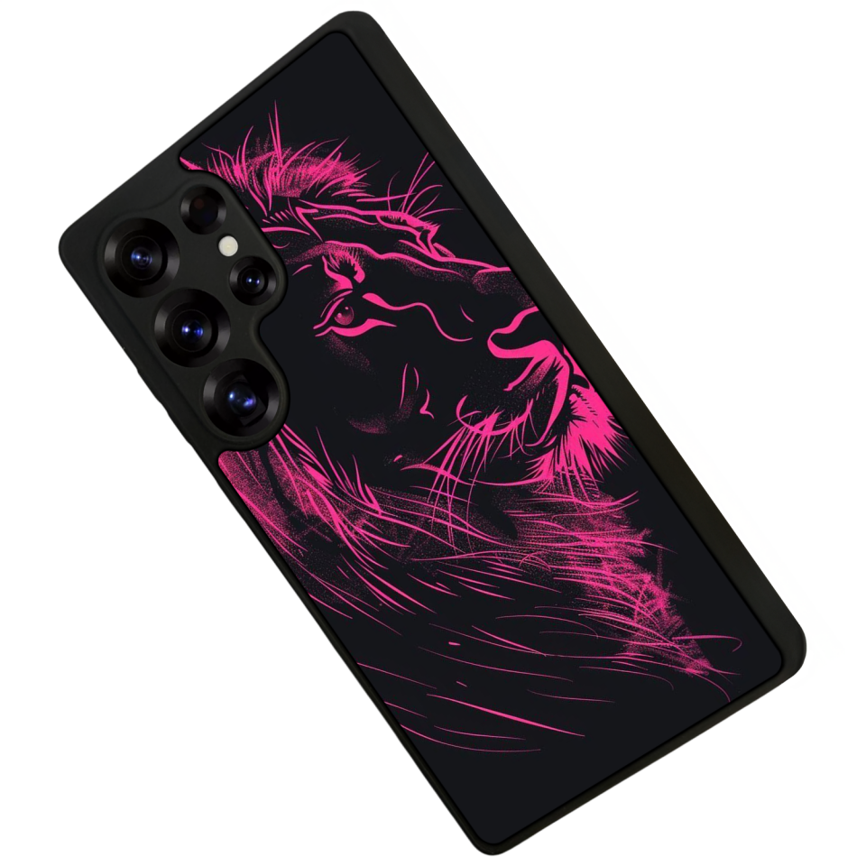 Samsung Galaxy S25 Ultra Uyumlu Aslan Tasarımlı Glossy Premium Kılıf