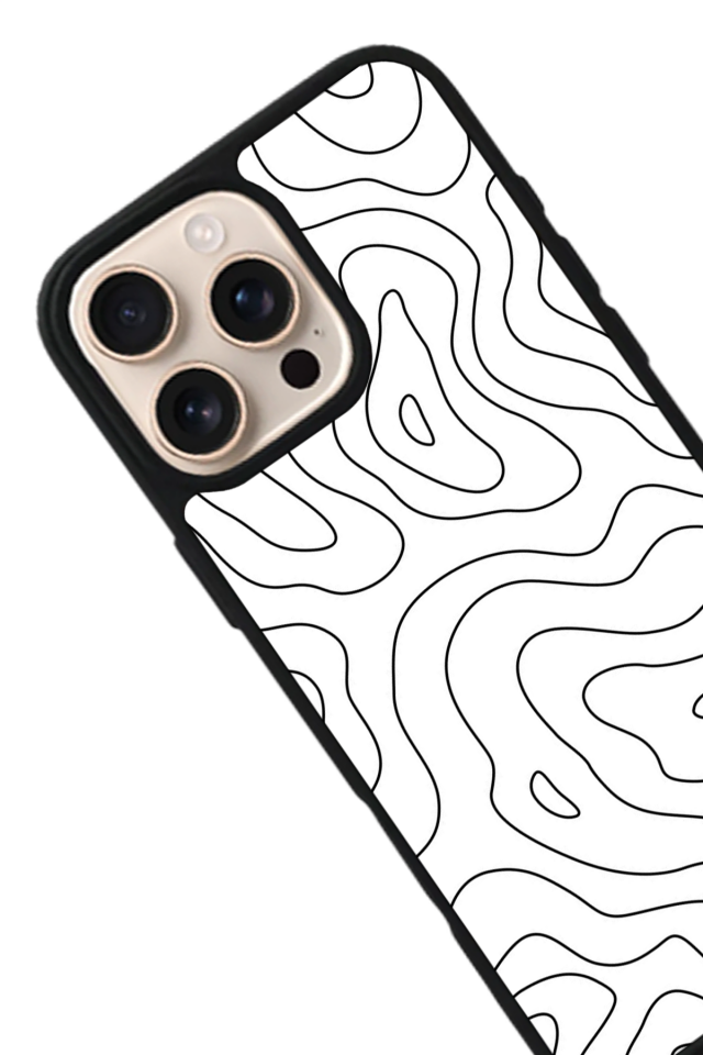 iPhone 14 Pro Uyumlu Çizgi Sanatı Tasarımlı Glossy Premium Kılıf
