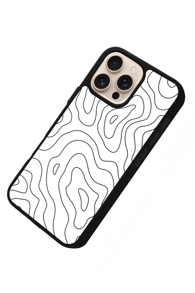 iPhone 14 Pro Uyumlu Çizgi Sanatı Tasarımlı Glossy Premium Kılıf