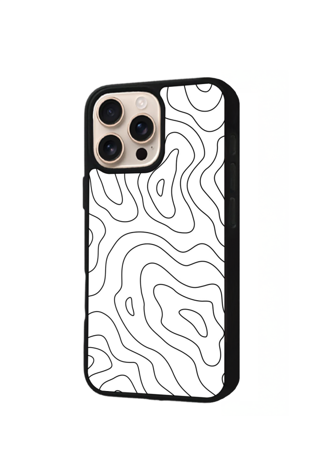 iPhone 14 Pro Uyumlu Çizgi Sanatı Tasarımlı Glossy Premium Kılıf