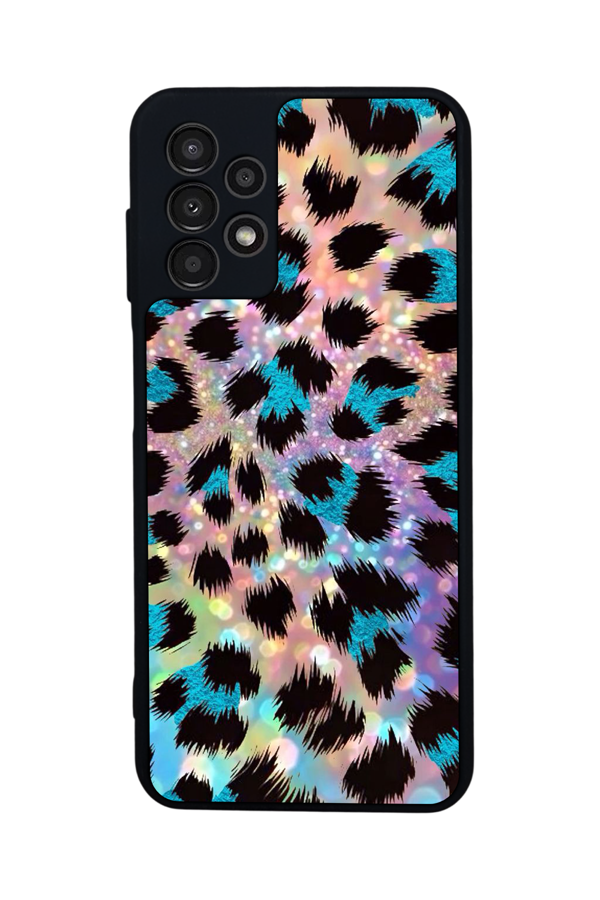 Samsung Galaxy A13 Uyumlu Hologram Leopar Tasarımlı Glossy Premium Kılıf