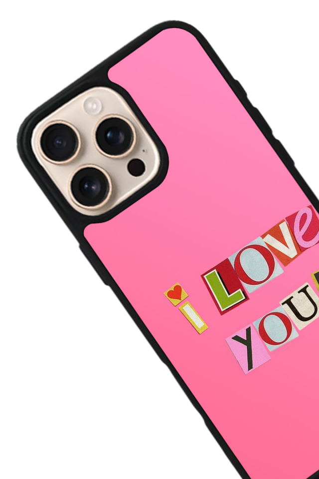 iPhone 16 Pro Uyumlu Kalp Love Tasarımlı Glossy Premium Kılıf
